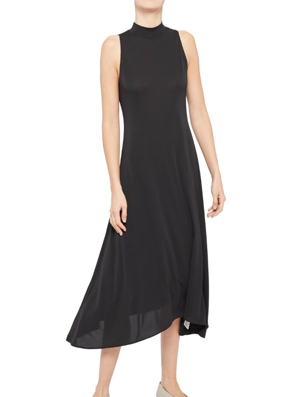 Theory Fluid Knit Mock Neck Midi Dress